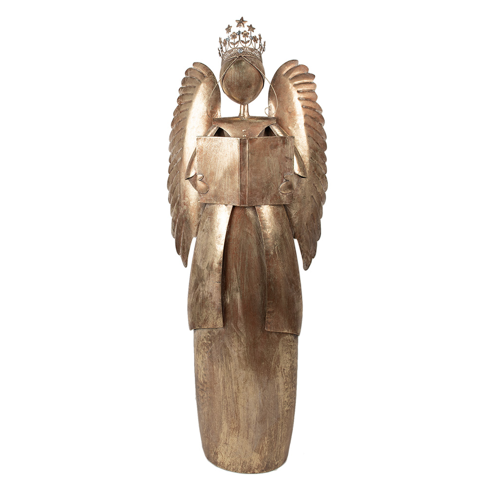 Clayre&Eef Kerstdecoratie Engel 62x25x169 cm Goudkleurig Metaal afbeelding