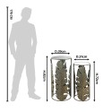 Clayre & Eef Beistelltisch 2er Set Kupferfarbig Metall Glas Rund Blätter