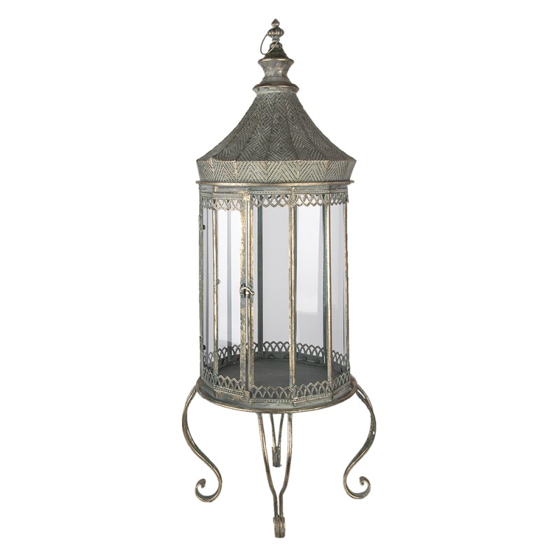 Clayre & Eef Lantaarn  103 cm Grijs Metaal Rond