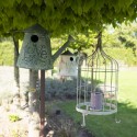 Clayre & Eef Bird Cage Decoration Bird 61 cm White Metal Round