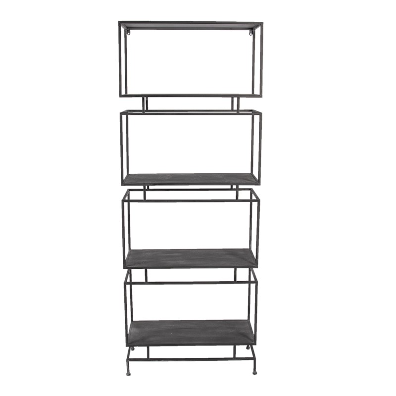 Clayre & Eef Wall Rack 61x23x160 cm Black Metal