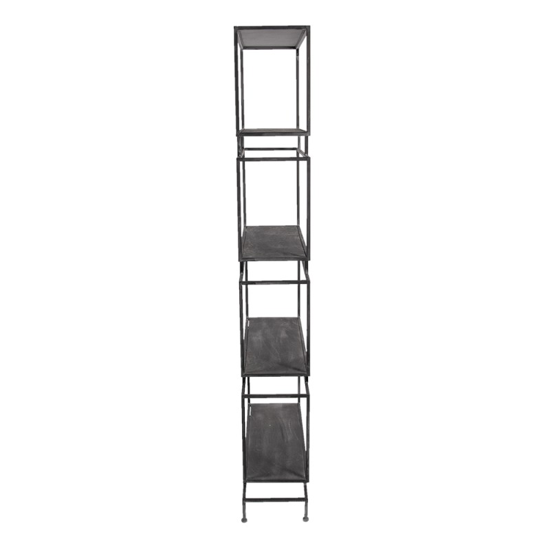 Clayre & Eef Wall Rack 61x23x160 cm Black Metal