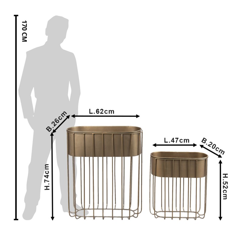 Clayre & Eef Planter Set of 2 Gold colored Metal