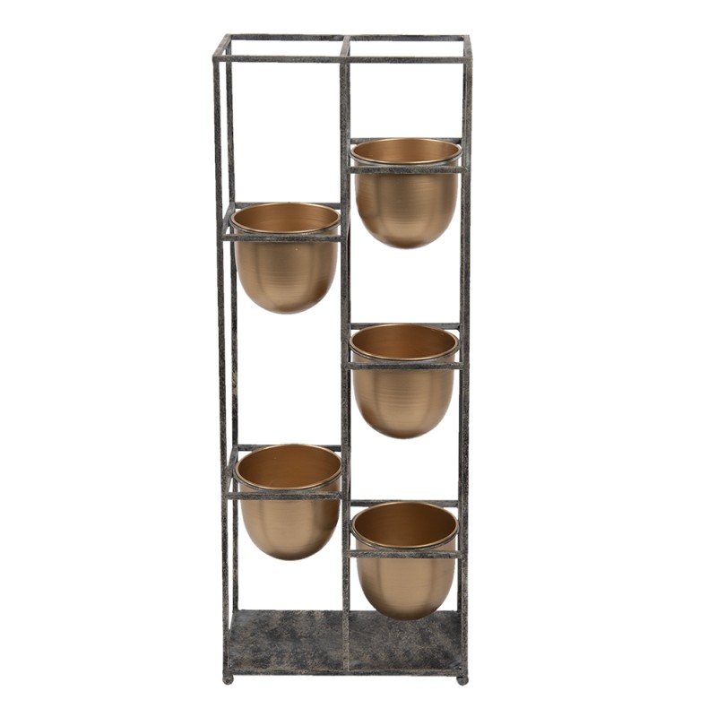 Clayre & Eef Blumentopf 80 cm Goldfarbig Schwarz Metall