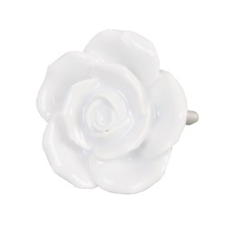 Clayre & Eef Poignée de porte Ø 4 cm Blanc Céramique