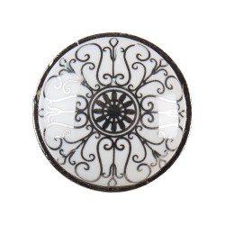 Clayre & Eef Poignée de porte Ø 3 cm Blanc Gris Céramique Rond