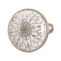 Clayre & Eef Pomello Ø 3 cm Bianco Grigio  Ceramica Rotondo