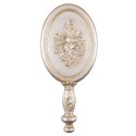 Clayre & Eef Handheld Mirror 12x27 cm Silver colored Plastic Flowers