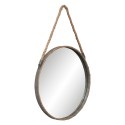 Clayre & Eef Mirror Ø 47x3 cm Grey Iron Round