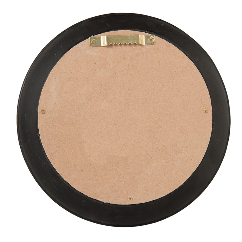 Clayre & Eef Spiegel Ø 23 cm Schwarz Kunststoff Rund