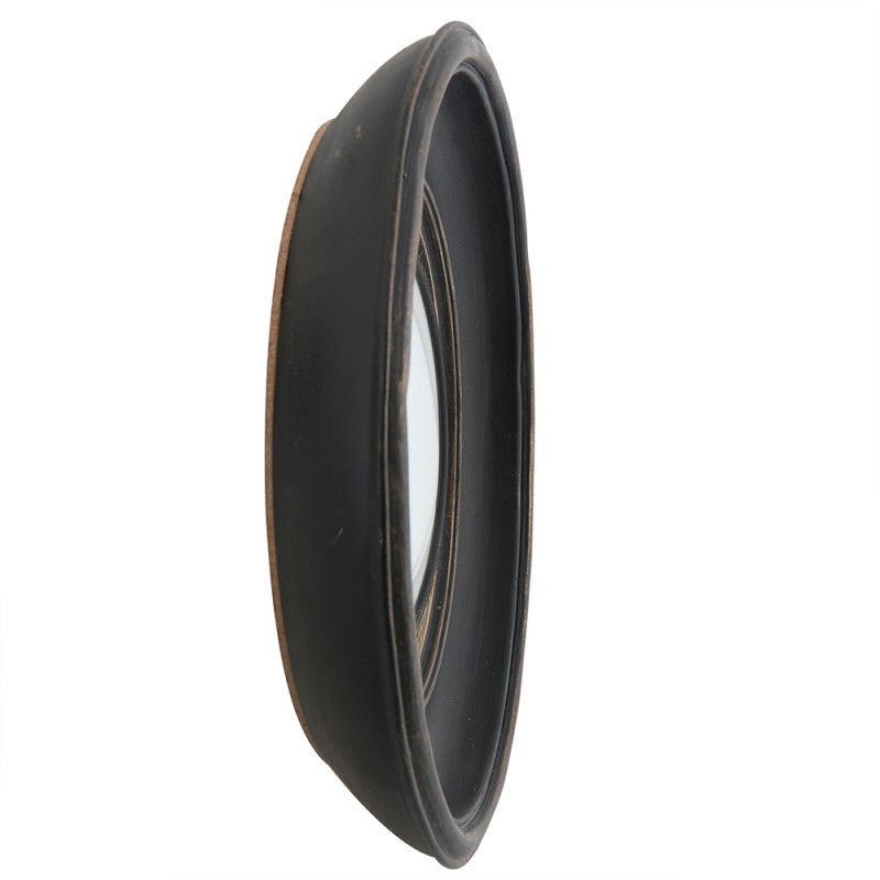 Clayre & Eef Spiegel  Ø 23 cm Zwart Kunststof Rond