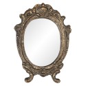 Clayre & Eef Miroir 9x12 cm Marron Plastique Rond