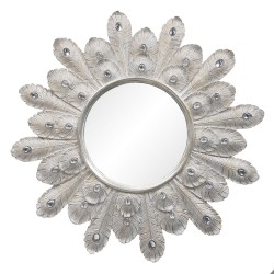 Clayre & Eef Mirror Ø 54 cm Grey Iron Round Ice Star