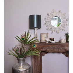 Clayre & Eef Mirror Ø 54 cm Grey Iron Round Ice Star