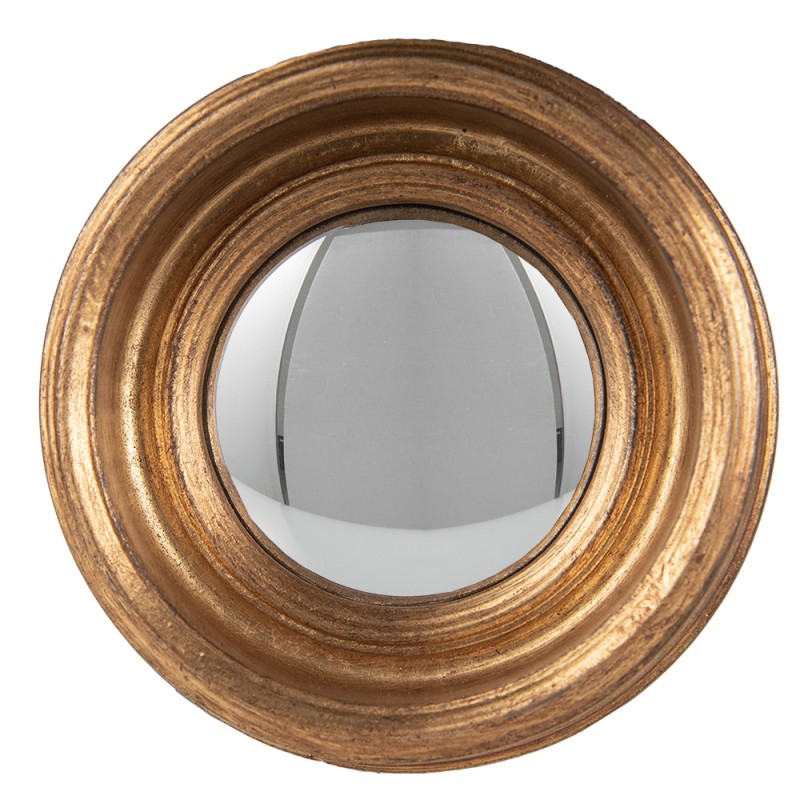 Clayre & Eef Mirror Ø 24 cm Gold colored Plastic Round