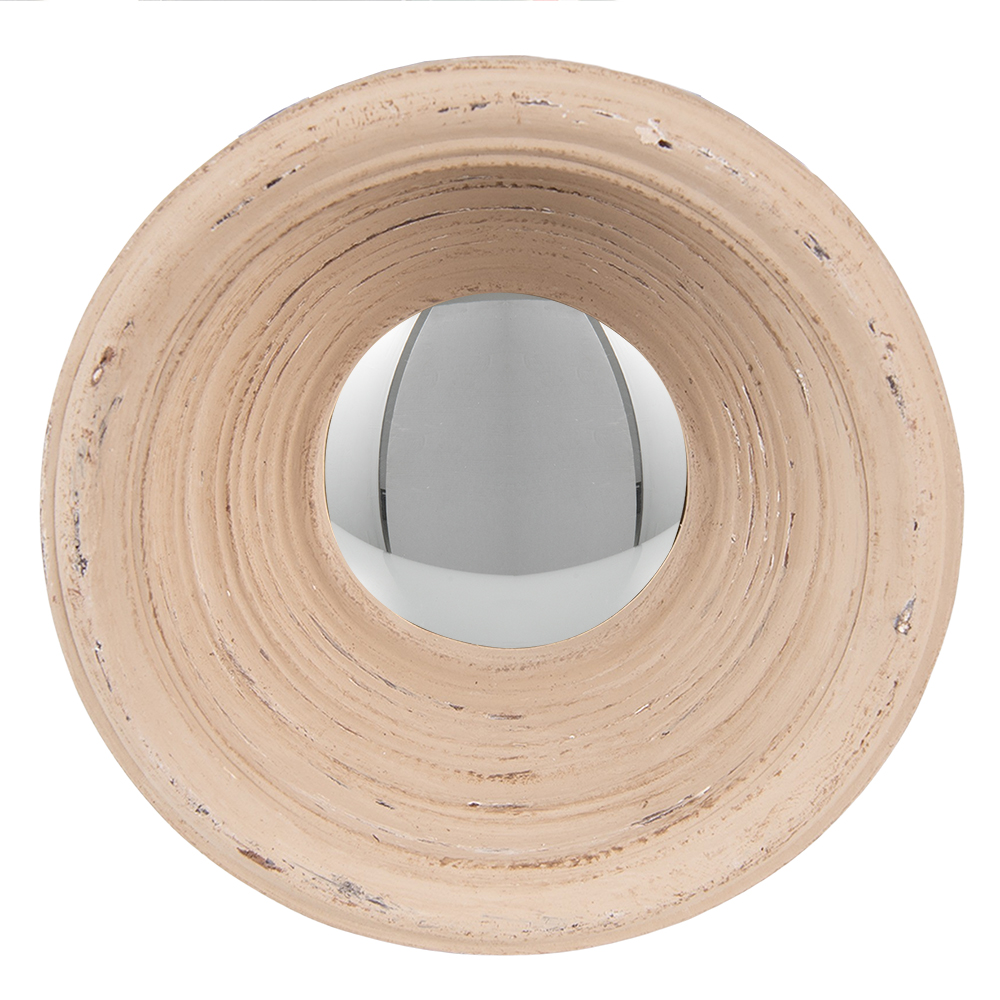 Clayre & Eef Spiegel Ø 19 cm Beige Kunststof afbeelding