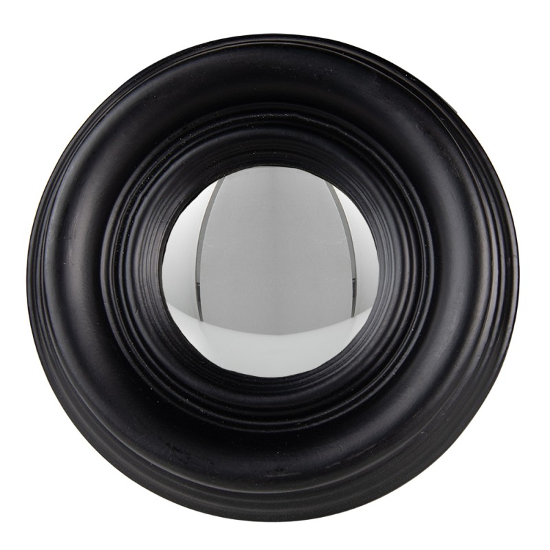 Clayre & Eef Spiegel  Ø 21 cm Zwart Hout Rond