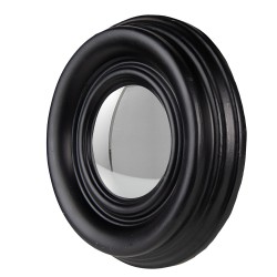 Clayre & Eef Mirror Ø 21 cm Black Wood Round