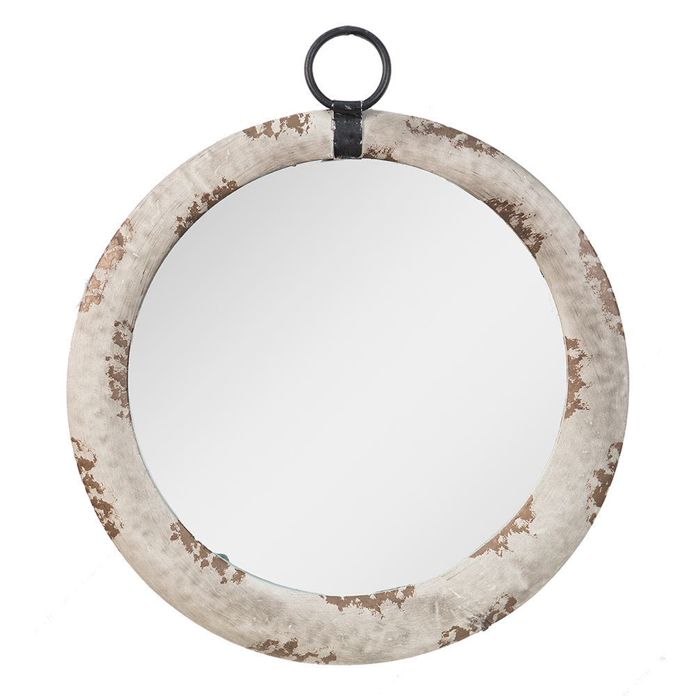 Clayre&Eef SpiegelØ 41 cm Grijs Bruin Metaal afbeelding