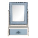 Clayre & Eef Miroir sur pied 25x38 cm Bleu MDF Verre