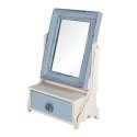 Clayre & Eef Miroir sur pied 25x38 cm Bleu MDF Verre