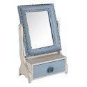 Clayre & Eef Miroir sur pied 25x38 cm Bleu MDF Verre