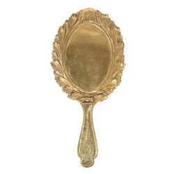 Clayre & Eef Handheld Mirror 13x27 cm Gold colored Plastic Glass
