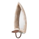 Clayre & Eef Miroir 15x17x36 cm Beige Bois Verre