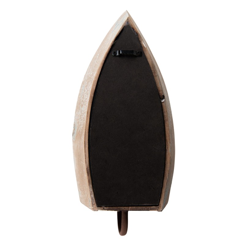 Clayre & Eef Miroir 15x17x36 cm Beige Bois Verre