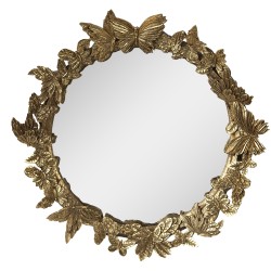 Clayre & Eef Mirror Ø 34 cm Gold colored Polyresin Round