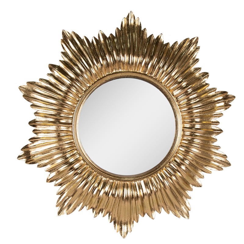 Clayre & Eef Miroir Ø 51 cm Couleur or Plastique
