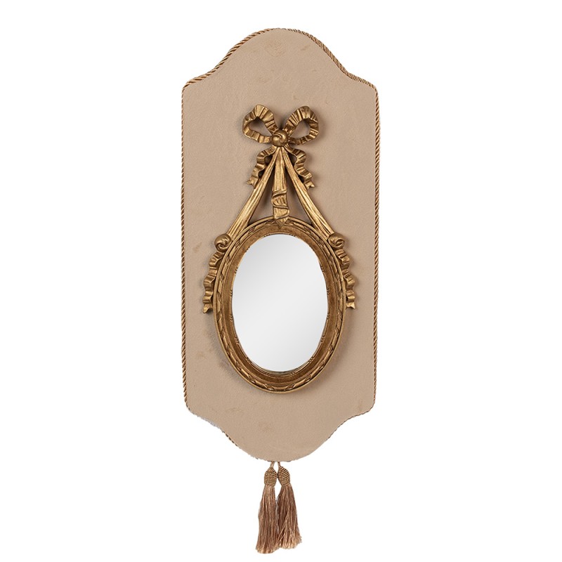 Clayre & Eef Spiegel 20x2x44 cm Beige Goldfarbig Kunststoff Glas