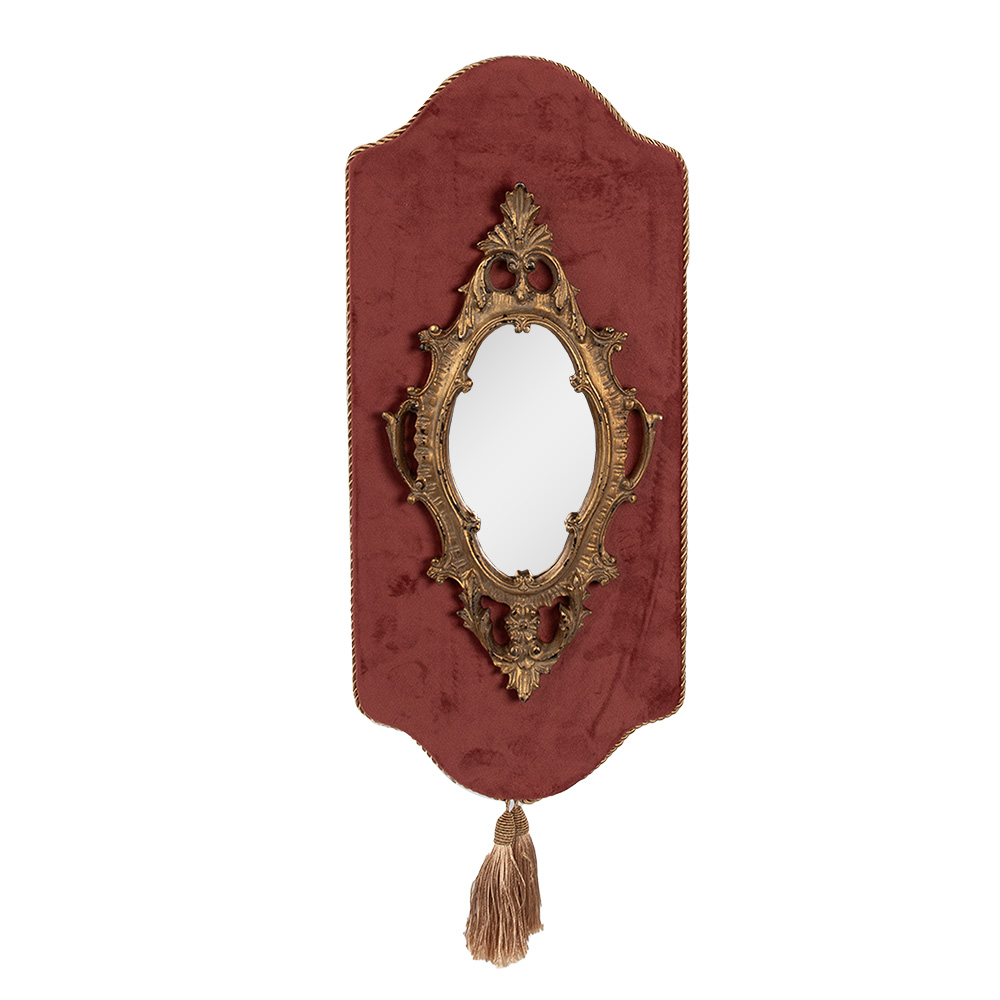 Clayre&Eef Spiegel 20x3x44 cm Roze Goudkleurig Polyresin afbeelding