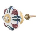 Clayre & Eef Pomello Ø 4x3 cm Rosso Verde  Ceramica Foglie