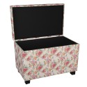 Clayre & Eef Pouf 60x36x43 cm Rosa Legno Tessuto Rettangolo
