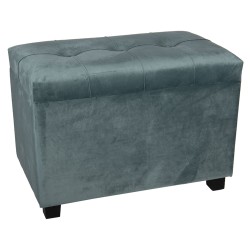 Clayre & Eef Poef  60x36x43 cm Groen Hout Textiel Rechthoek