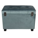 Clayre & Eef Pouf 60x36x43 cm Verde Legno Tessuto Rettangolo