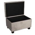 Clayre & Eef Pouf 50x34x33 cm Beige Bois Textile Rectangle