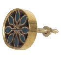 Clayre & Eef Türknauf Ø 4 cm Goldfarbig Braun Keramik Rund Blume