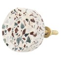 Clayre & Eef Poignée de porte Ø 4 cm Beige Marron Pierre Rond