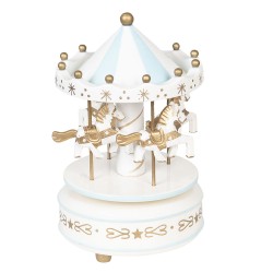 Clayre & Eef Carillon Ø 11x19 cm Bianco Blu  Plastica Cavallini