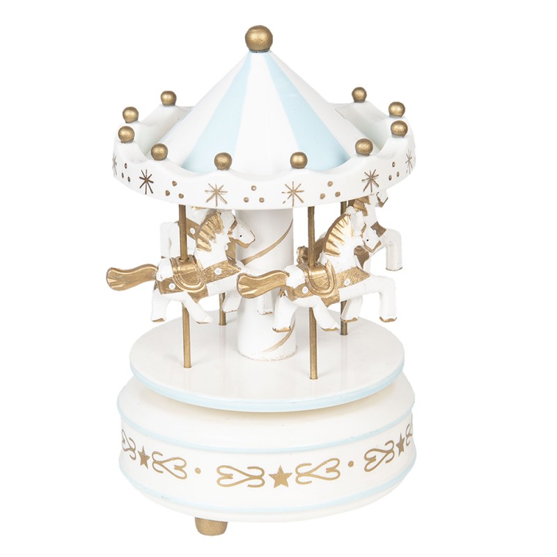 Clayre & Eef Carillon Ø 11x19 cm Bianco Blu  Plastica Cavallini