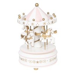 Clayre & Eef Carillon Ø 11x19 cm Bianco Rosa  Plastica Cavallini