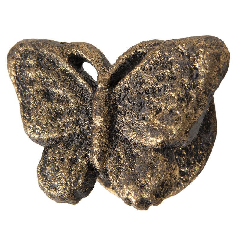 Clayre & Eef Door Knob Butterfly 8 cm Gold colored Iron
