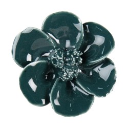 Clayre & Eef Poignée de porte Ø 4 cm Vert Céramique Fleur