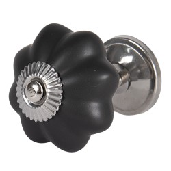 Clayre & Eef Türknauf Ø 4 cm Schwarz Keramik