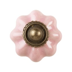 Clayre & Eef Deurknop  Ø 4 cm Roze Keramiek