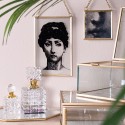 Clayre & Eef Pendant 10x15 cm Black Gold colored Metal Glass Rectangle