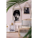 Clayre & Eef Hanger  10x15 cm Zwart Goudkleurig Metaal Glas Rechthoek