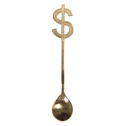 Clayre & Eef Eetlepel  15 cm Goudkleurig Metaal Dollar